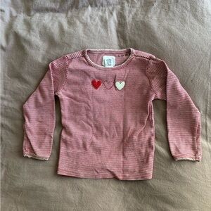 Gap Red and White Striped Long Sleeve Shirt